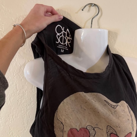 Chaser Black Tank Top with Skull and Heart Eyes - Picture 3 of 3